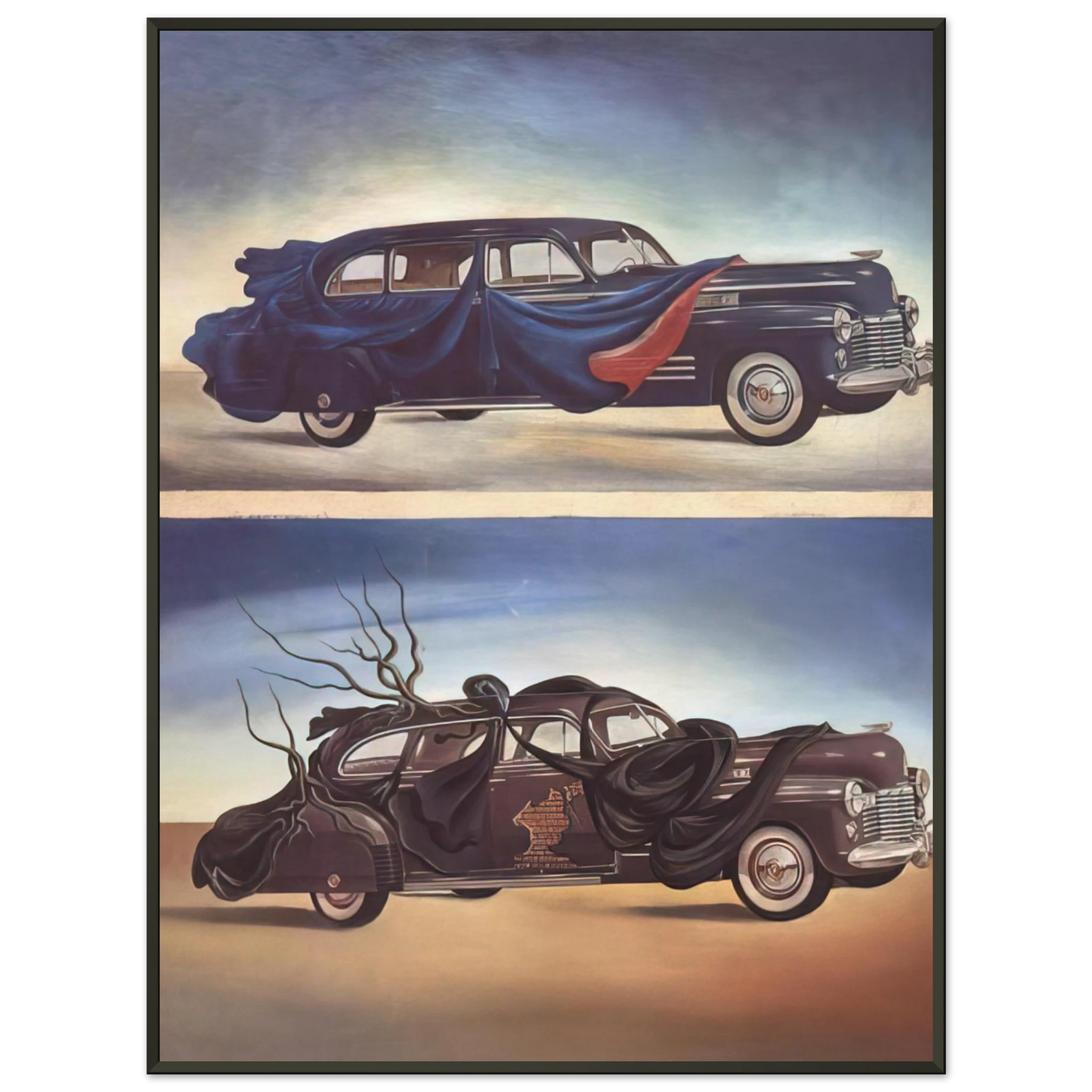 Salvador Dali  CAR CLOTHING CLOTHED AUTOMOBILE Framed Art Print  - Aluminum Frame - 60x80 cm / 24x32 inches