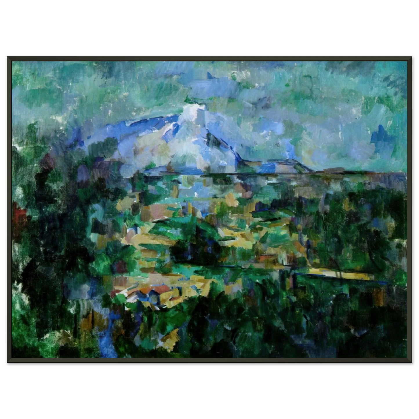Paul Cezanne  Montagne SainteVictoire from Lauves Framed Art Print  - Aluminum Frame - 40x50 cm / 16x20 inches