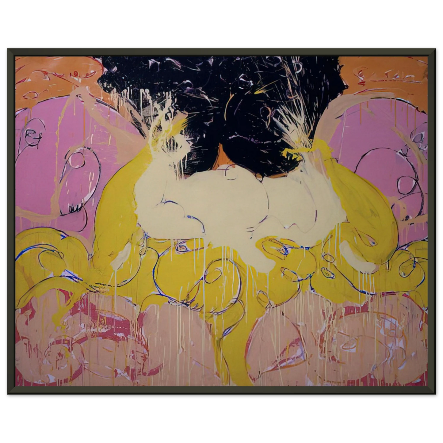 Norman Bluhm  Untitled Drawing 3  1984 Framed Art Print  - Aluminum Frame - 40x50 cm / 16x20 inches