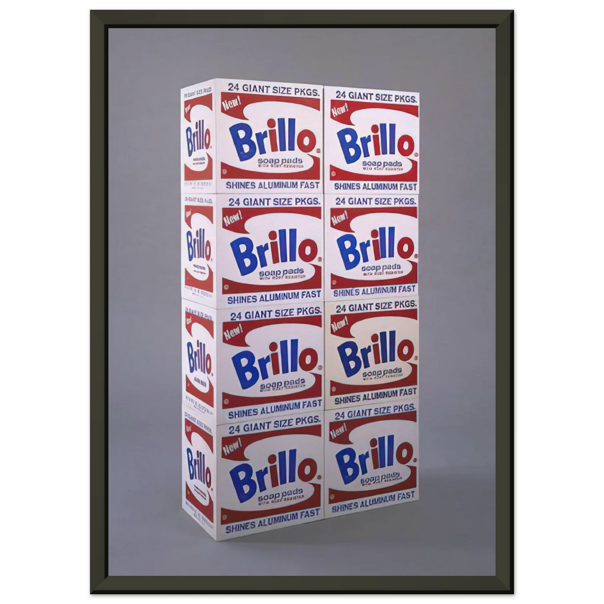 Andy Warhol  Brillo Soap Pads Boxes Framed Art Print  - Aluminum Frame - 70x100 cm / 28x40 inches