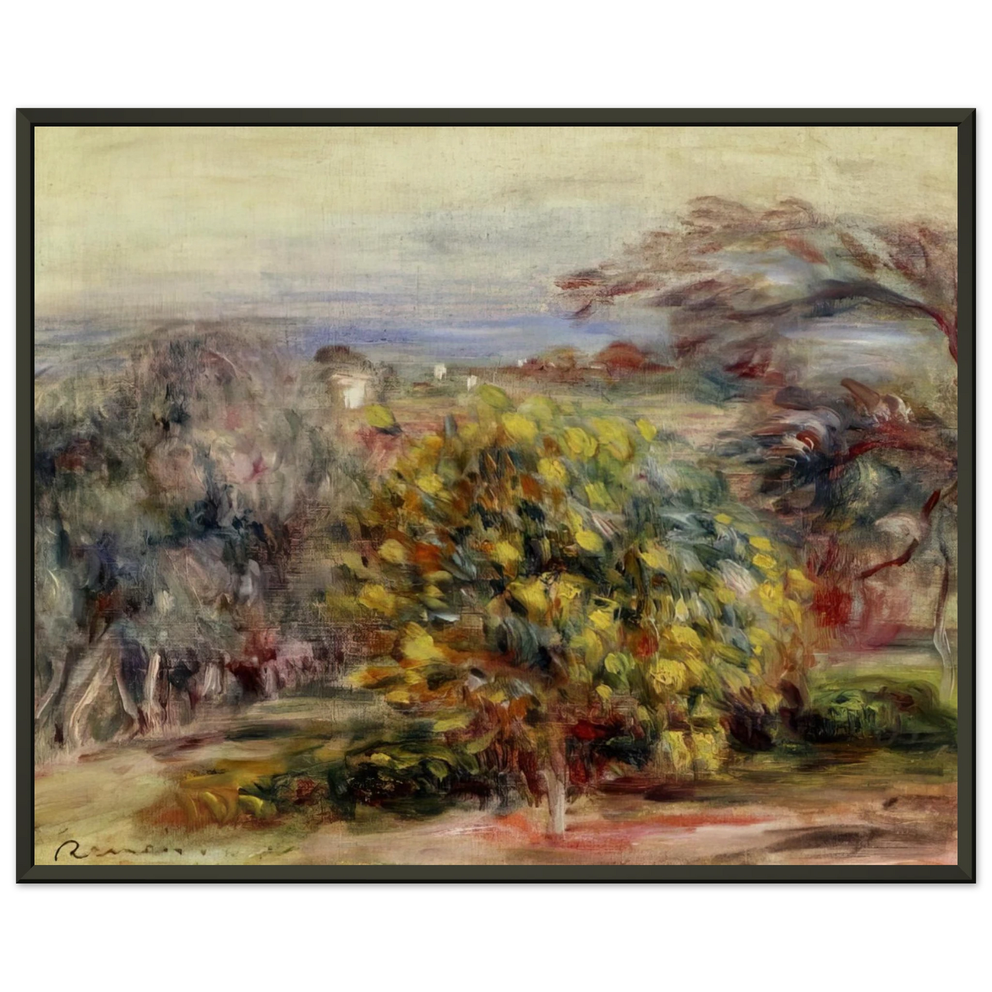 PierreAuguste Renoir  Landscape at Collettes Framed Art Print  - Aluminum Frame - 60x80 cm / 24x32 inches