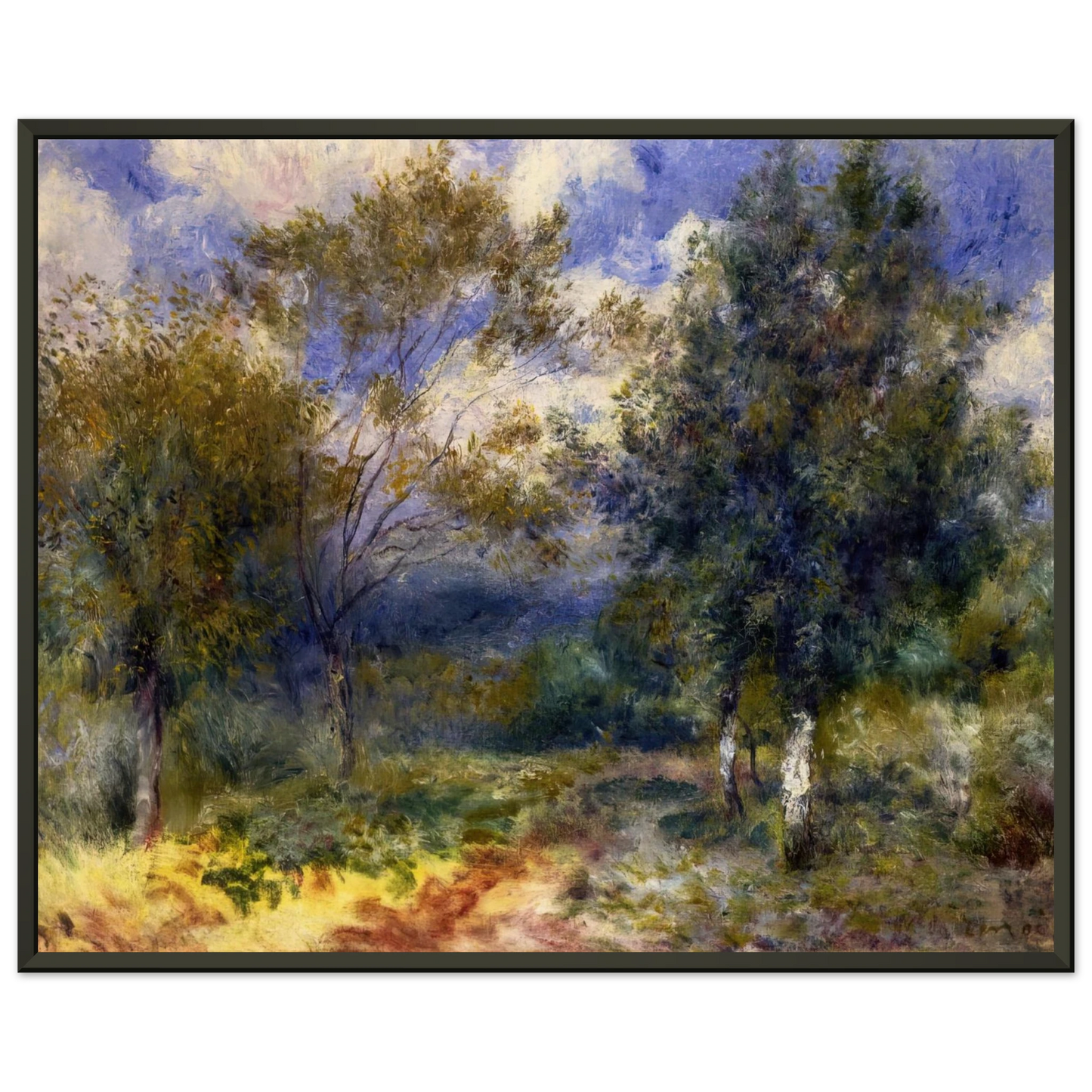 PierreAuguste Renoir  Sunny Landscape Framed Art Print  - Aluminum Frame - 40x50 cm / 16x20 inches