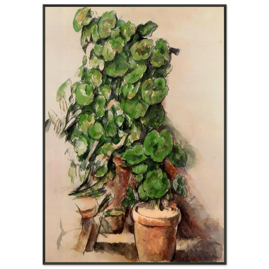 Paul Cezanne  Pots of Geraniums Framed Art Print  - Aluminum Frame - 21x29.7 cm / 8x12"