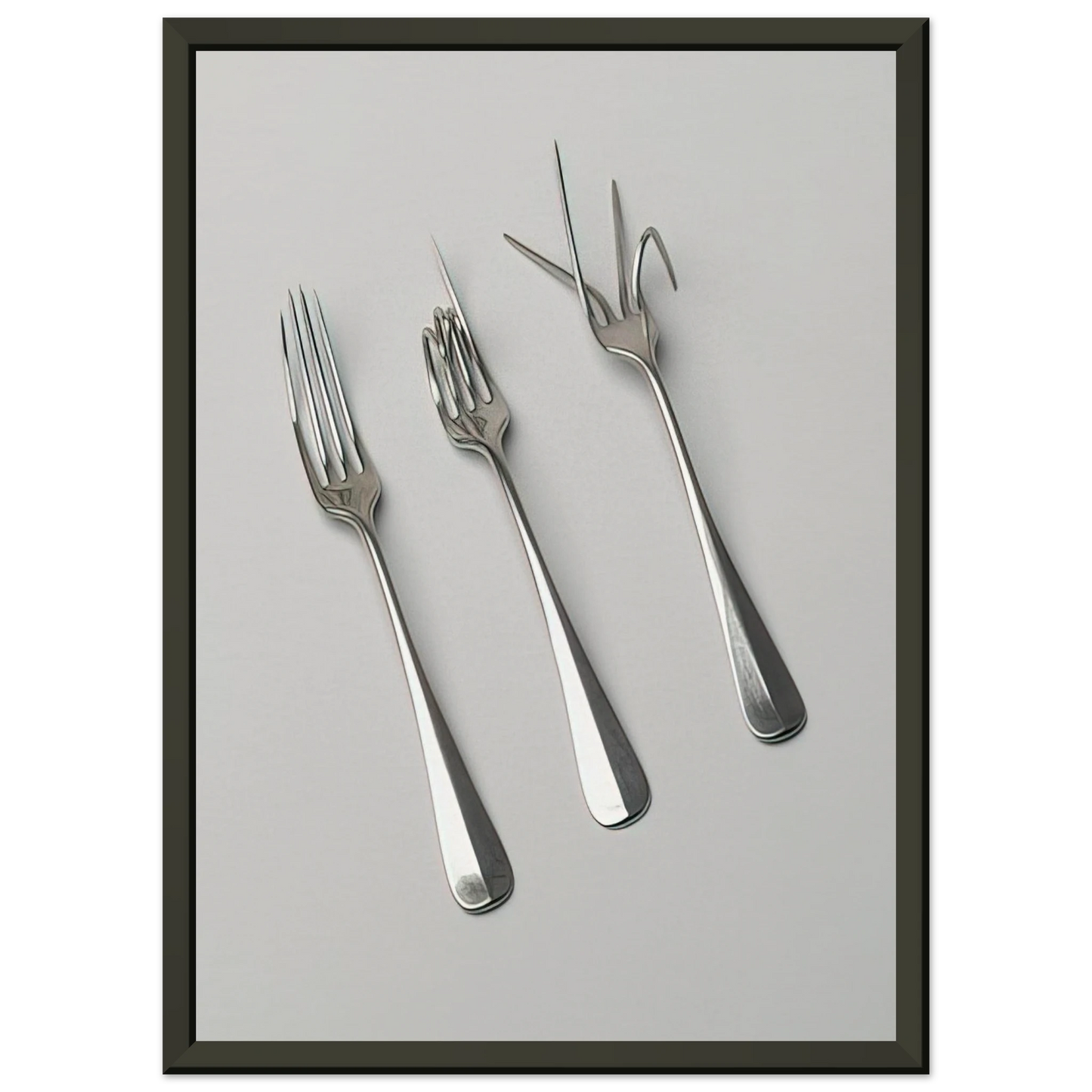 Bruno Munari  Fork Design  1958 Framed Art Print  - Aluminum Frame - 70x100 cm / 28x40 inches