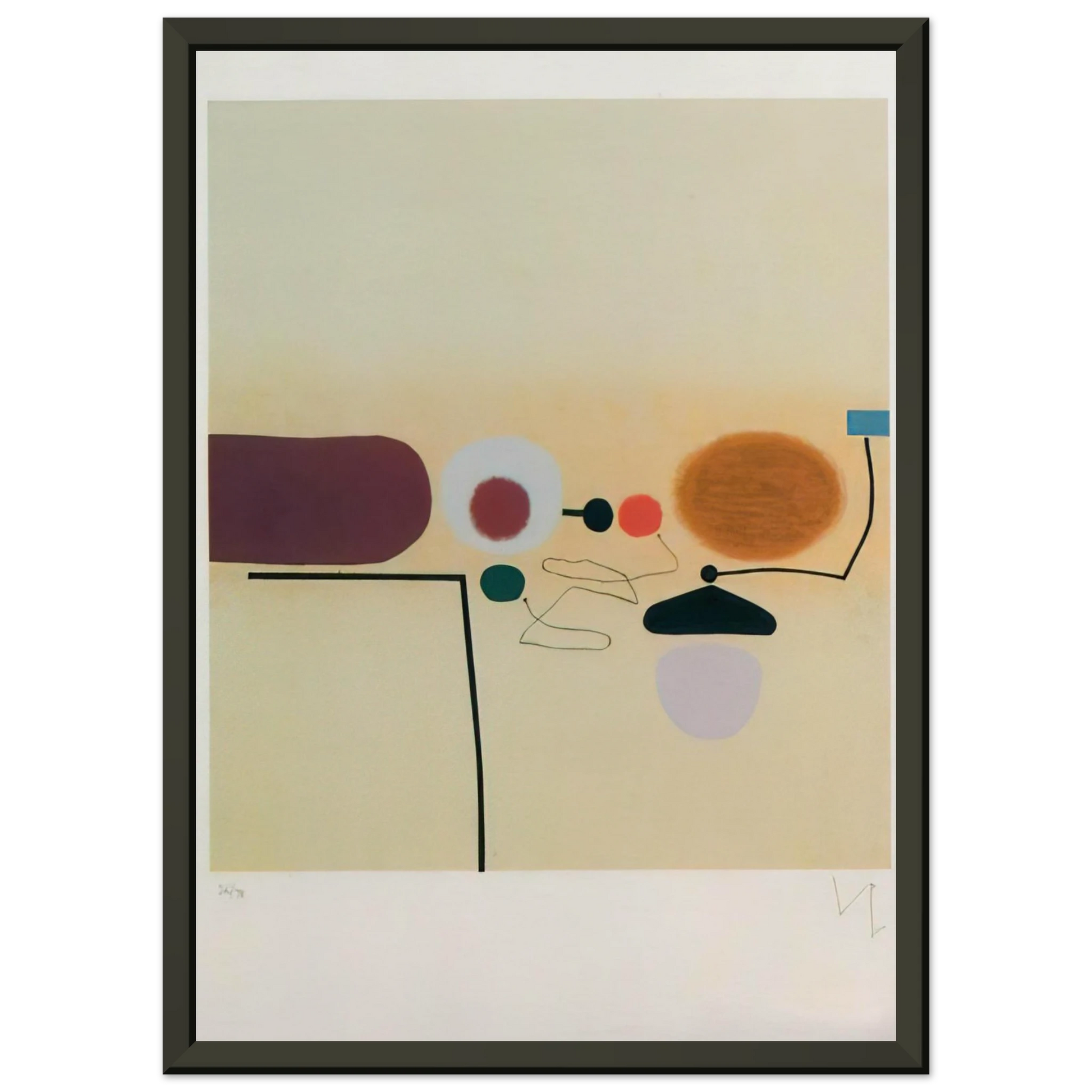 Victor Pasmore  COMPOSITE IMAGE ORANGE AND PINK Framed Art Print  - Aluminum Frame - 60x80 cm / 24x32 inches