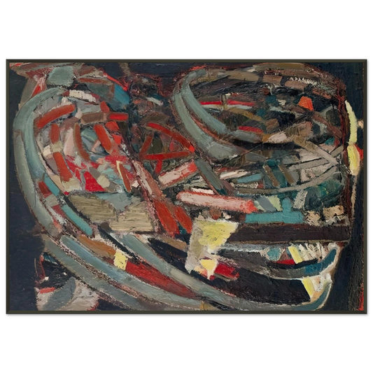 Nicolas de Stael  Composition  1947 Framed Art Print  - Aluminum Frame - 21x29.7 cm / 8x12"