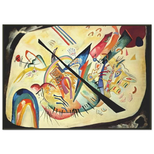 Wassily Kandinsky  WHITE OVAL 1919 Framed Art Print  - Aluminum Frame - 21x29.7 cm / 8x12"