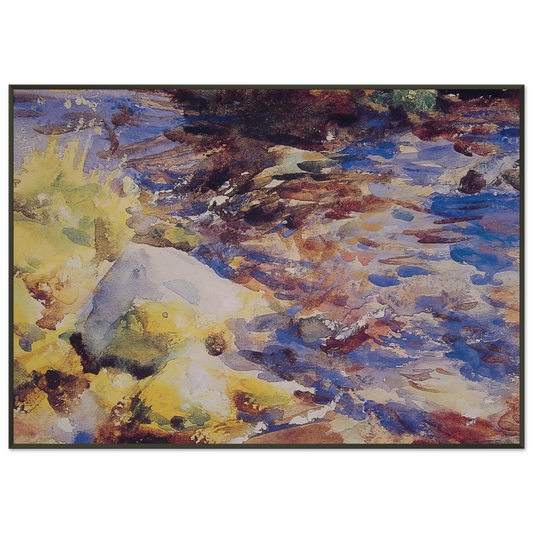 John Singer Sargent  Reflections Rocks and Water Framed Art Print  - Aluminum Frame - 21x29.7 cm / 8x12"