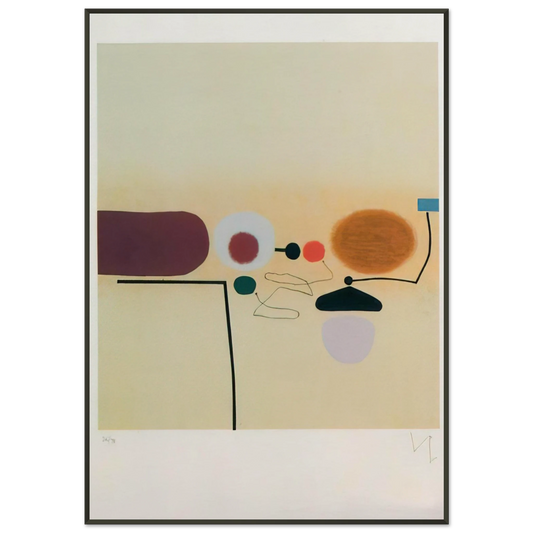 Victor Pasmore  COMPOSITE IMAGE ORANGE AND PINK Framed Art Print  - Aluminum Frame - 21x29.7 cm / 8x12"