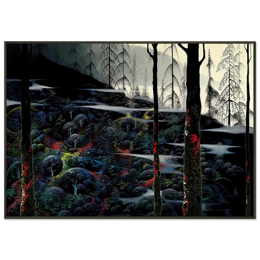Eyvind Earle  Dawns First Light Framed Art Print  - Aluminum Frame - 21x29.7 cm / 8x12"