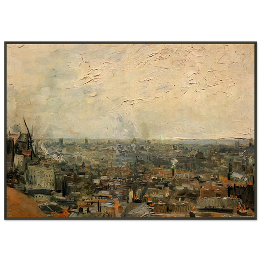 Vincent van Gogh  View of Paris from Montmartre Framed Art Print  - Aluminum Frame - 21x29.7 cm / 8x12"