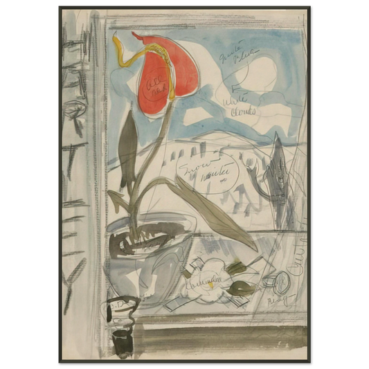 Charles Demuth  Study for Poster Portrait Marsden Hartley  1924 Framed Art Print  - Aluminum Frame - 21x29.7 cm / 8x12"