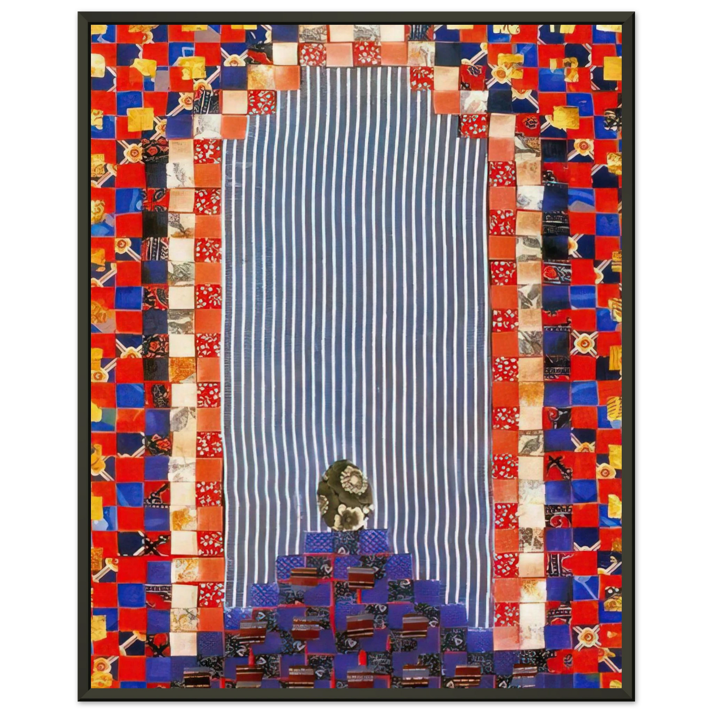 Miriam Schapiro  The First Theater  PD Pattern and Decoration Framed Art Print  - Aluminum Frame - 70x100 cm / 28x40 inches