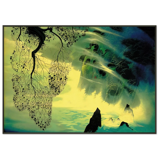Eyvind Earle  A Swirl of Fog Framed Art Print  - Aluminum Frame - 21x29.7 cm / 8x12"