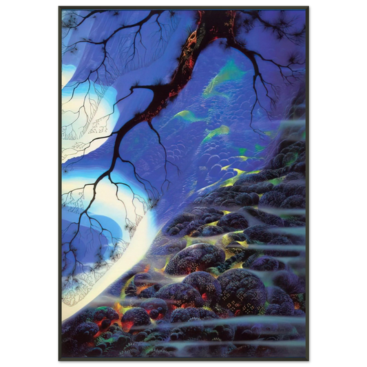 Eyvind Earle  Mystical Big Sur Framed Art Print  - Aluminum Frame - 21x29.7 cm / 8x12"