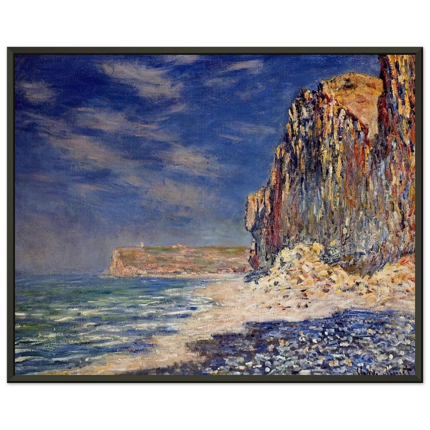 claude monet  Cliff near Fecamp Framed Art Print  - Aluminum Frame - 40x50 cm / 16x20 inches