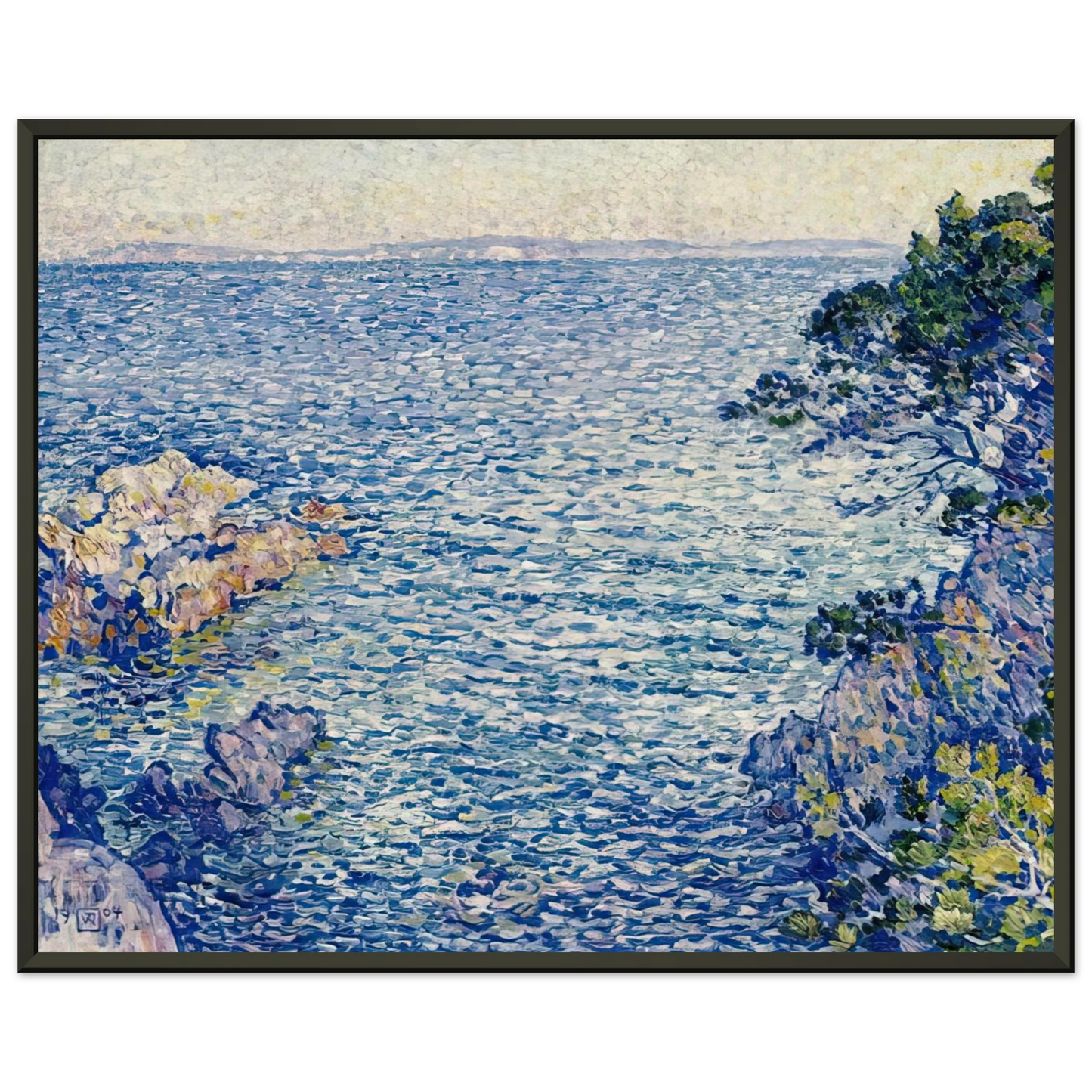 Theo van Rysselberghe  THE POINT OF ROSSIGNOL 1904 Framed Art Print  - Aluminum Frame - 60x80 cm / 24x32 inches