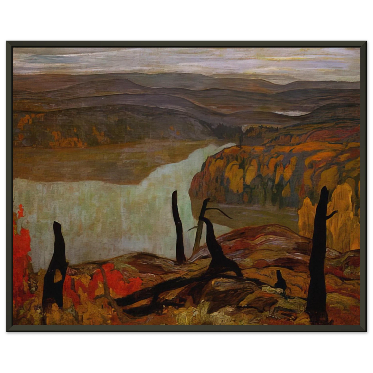 AY Jackson  October Morning Algoma Wartz Lake  1920 Framed Art Print  - Aluminum Frame - 60x80 cm / 24x32 inches