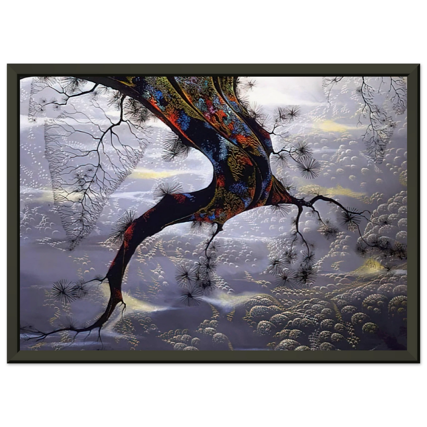 Eyvind Earle  Pine Branch Framed Art Print  - Aluminum Frame - 70x100 cm / 28x40 inches