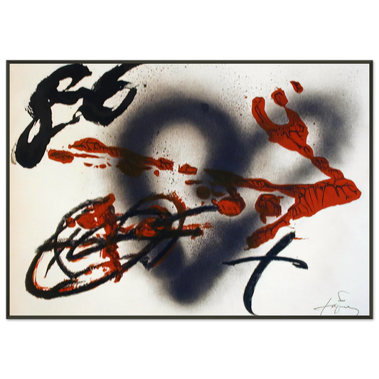 Antoni Tapies  COEUR ET FLECHE 1985 Framed Art Print  - Aluminum Frame - 21x29.7 cm / 8x12"