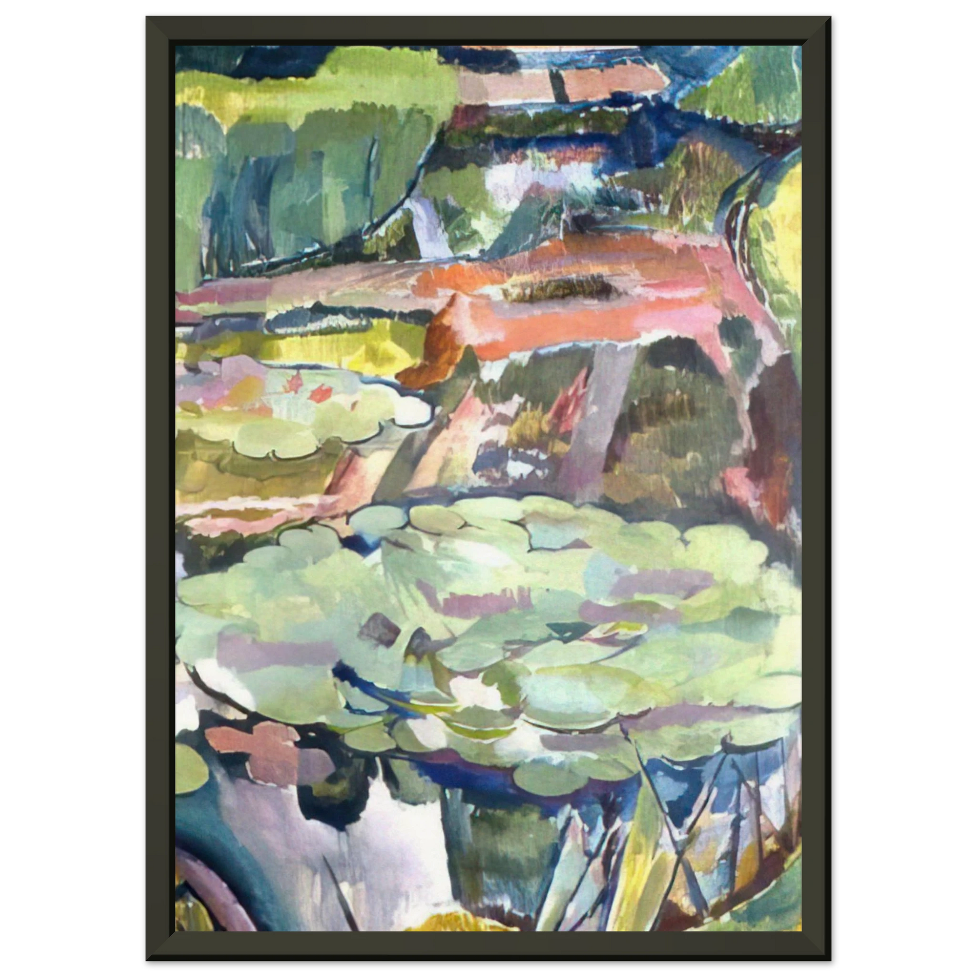 Vanessa Bell  LANDSCAPE WITH A POND AND WATER LILIES 1915 Framed Art Print  - Aluminum Frame - 40x50 cm / 16x20 inches