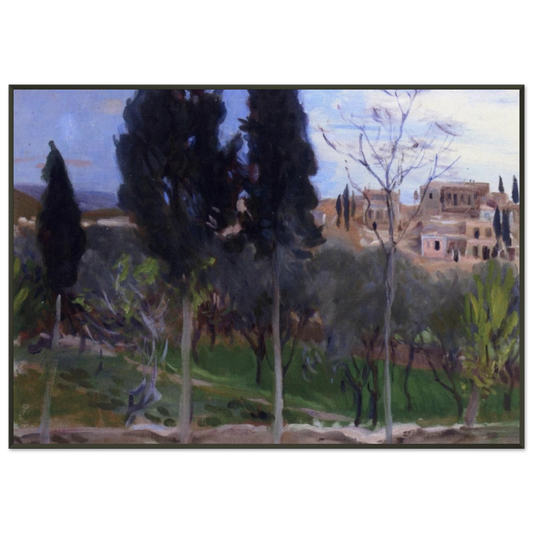 John Singer Sargent  Mediterranean Landscape Framed Art Print  - Aluminum Frame - 21x29.7 cm / 8x12"