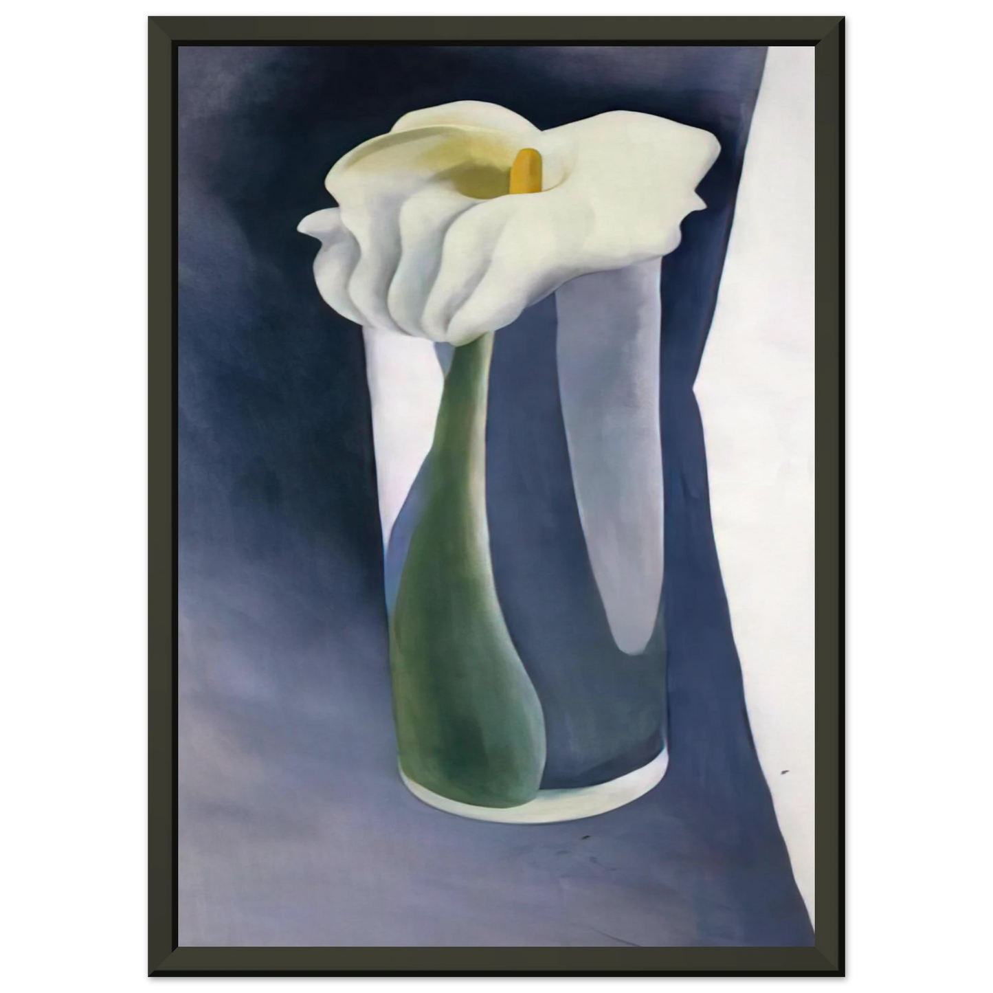 Georgia OKeeffe  Calla Lily in Tall Glass Framed Art Print  - Aluminum Frame - 60x80 cm / 24x32 inches