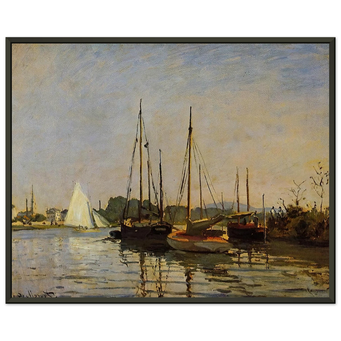 claude monet  Pleasure Boats Argenteuil c18723 oil on canvas Framed Art Print  - Aluminum Frame - 70x100 cm / 28x40 inches
