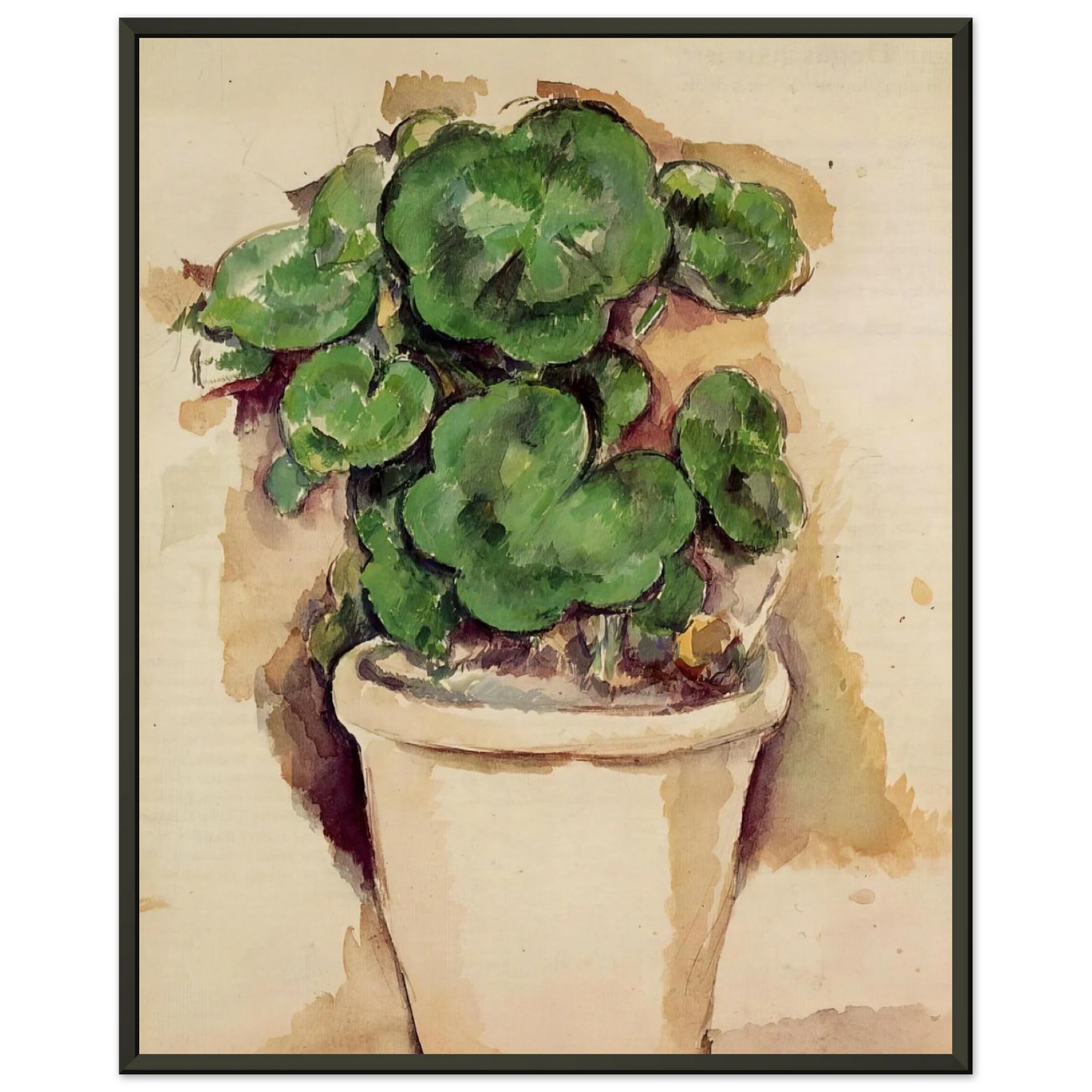 Paul Cezanne  Pot of Geraniums Framed Art Print  - Aluminum Frame - 60x80 cm / 24x32 inches