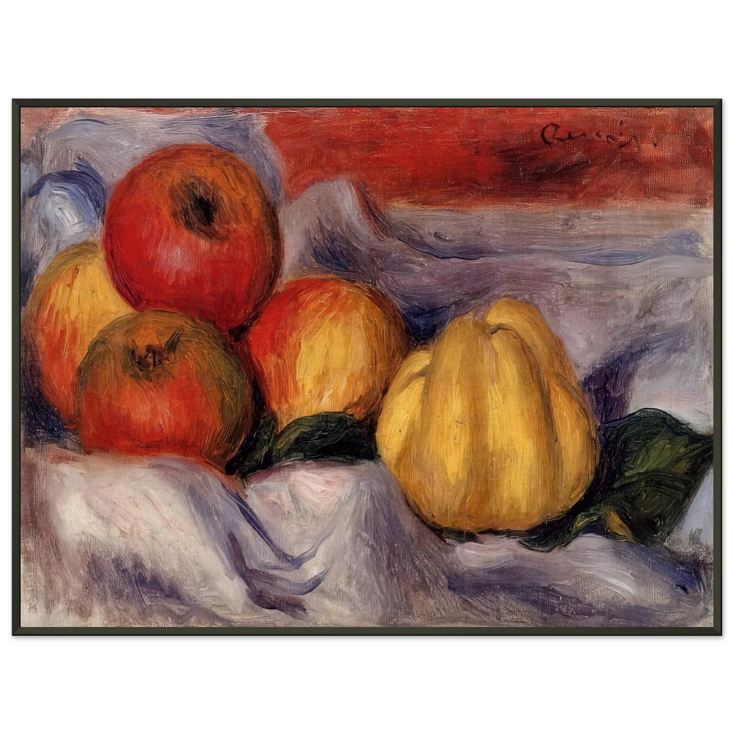 PierreAuguste Renoir  Still Life with Apples Framed Art Print  - Aluminum Frame - 40x50 cm / 16x20 inches