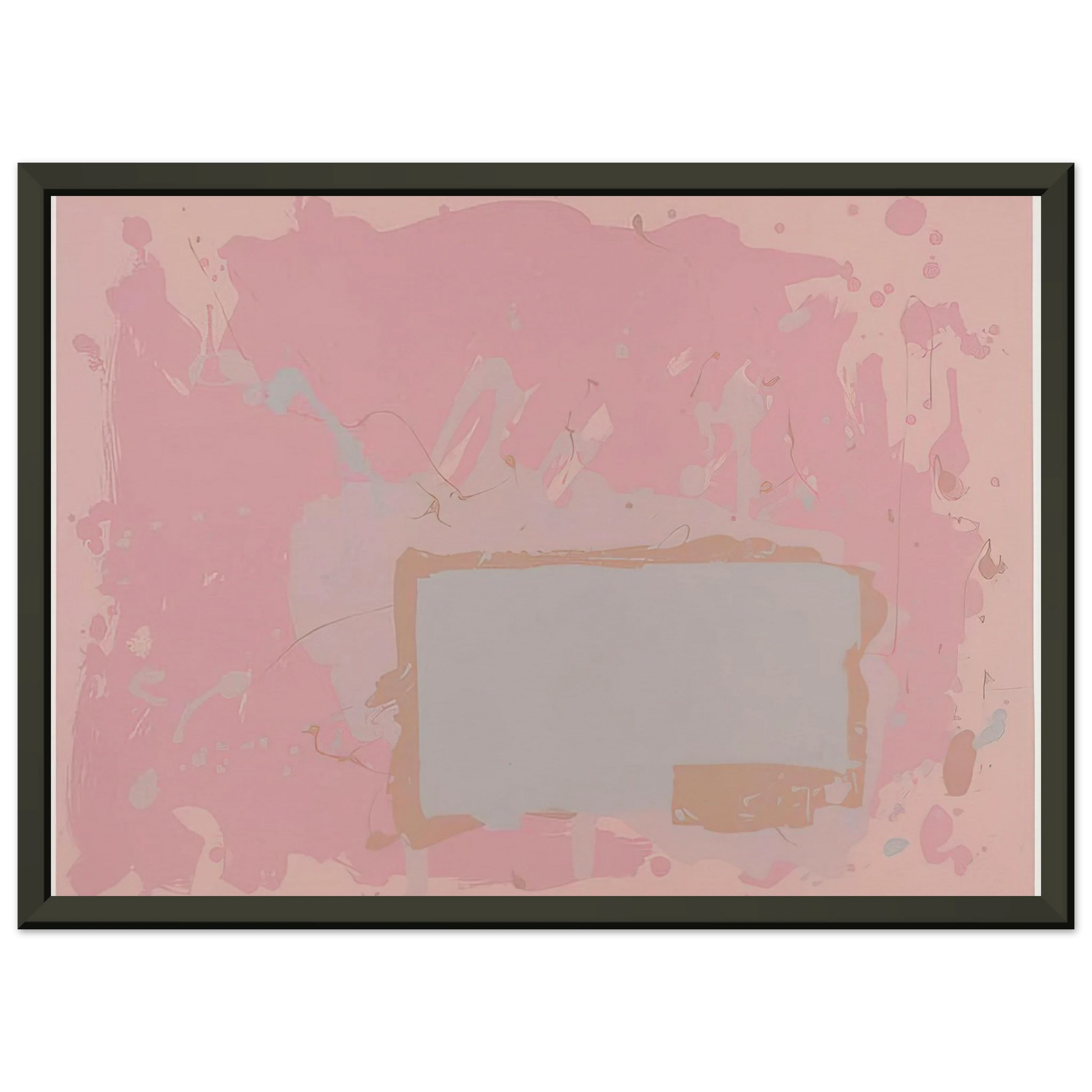 John Hoyland  Grey  Blue on Pink  1971 Framed Art Print  - Aluminum Frame - 60x80 cm / 24x32 inches