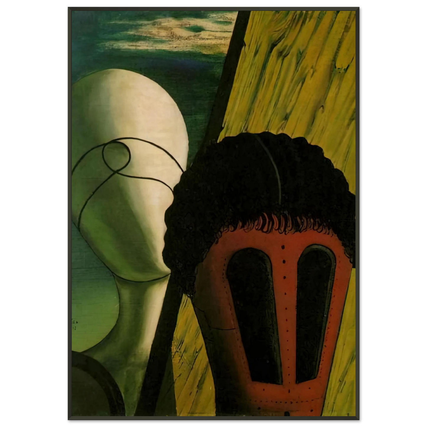 Giorgio de Chirico  TWO HEADS 1918 Framed Art Print  - Aluminum Frame - 21x29.7 cm / 8x12"