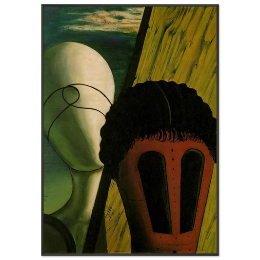 Giorgio de Chirico  TWO HEADS 1918 Framed Art Print  - Aluminum Frame - 21x29.7 cm / 8x12"
