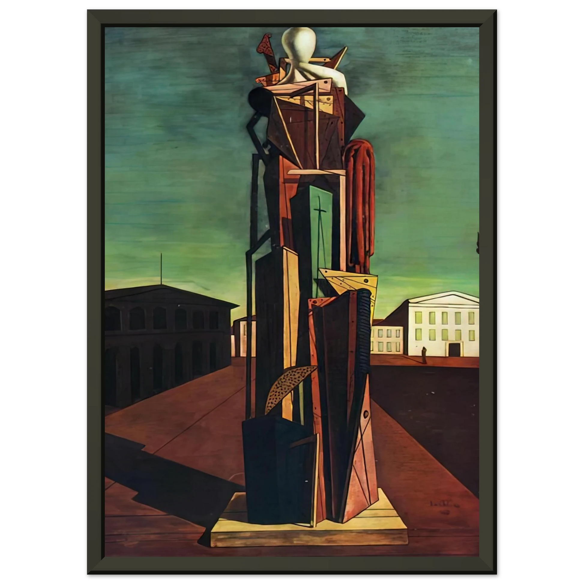 Giorgio de Chirico  THE GREAT METAPHYSICIAN 1917 Framed Art Print  - Aluminum Frame - 60x80 cm / 24x32 inches
