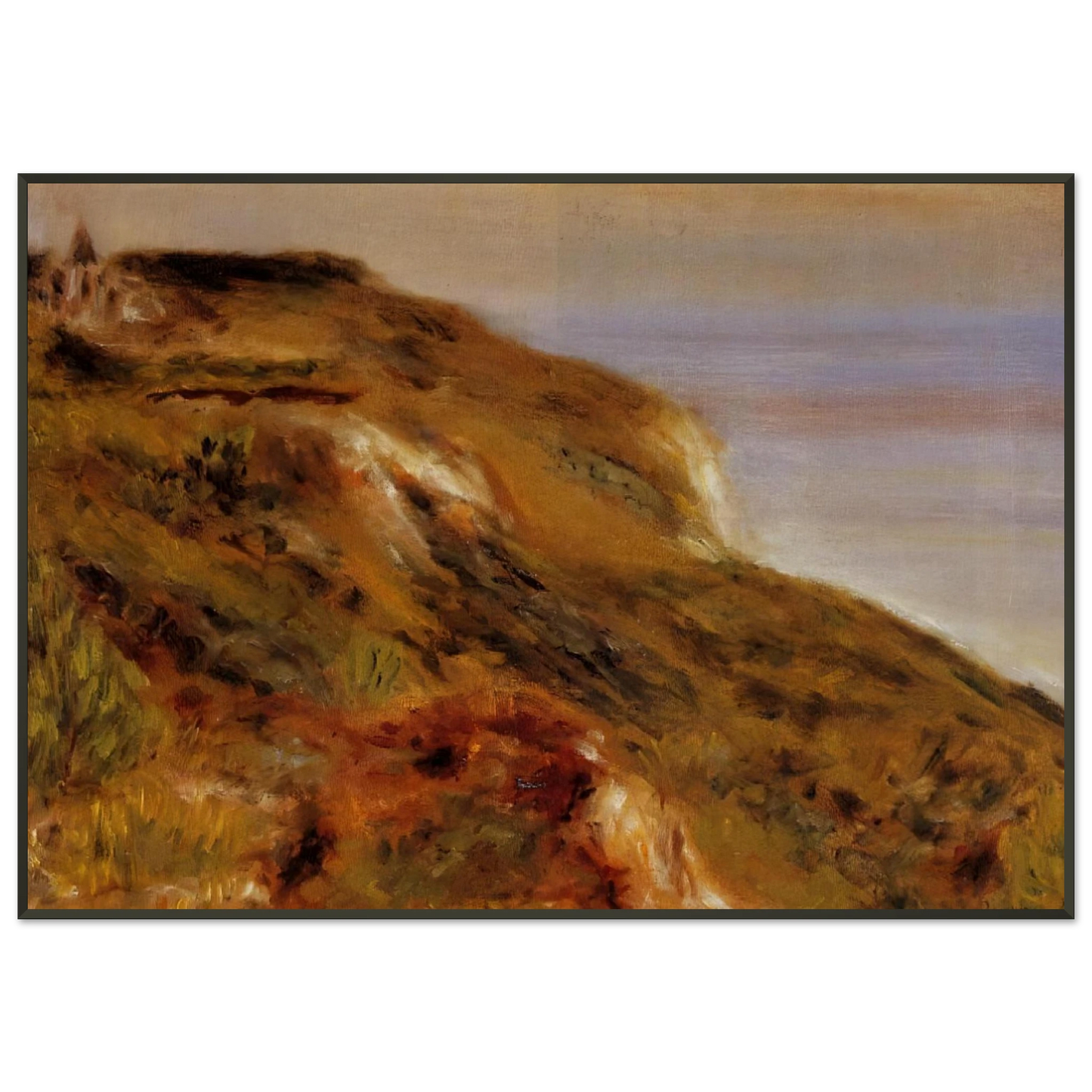 PierreAuguste Renoir  The Varangeville Church and the Cliffs Framed Art Print  - Aluminum Frame - 21x29.7 cm / 8x12"