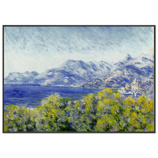 claude monet  View of Ventimiglia Framed Art Print  - Aluminum Frame - 21x29.7 cm / 8x12"