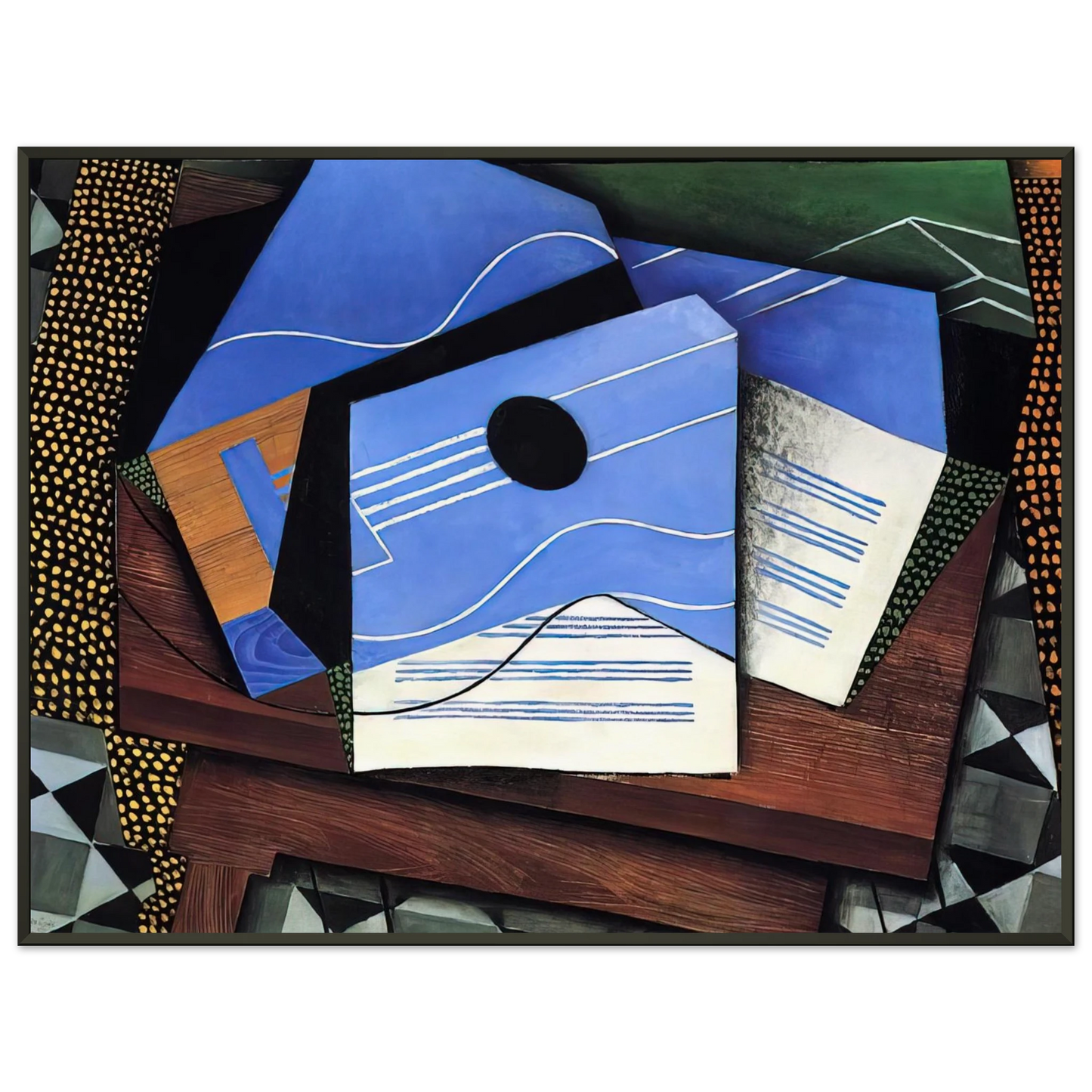 Juan Gris  GUITAR ON A TABLE 1915 Framed Art Print  - Aluminum Frame - 40x50 cm / 16x20 inches