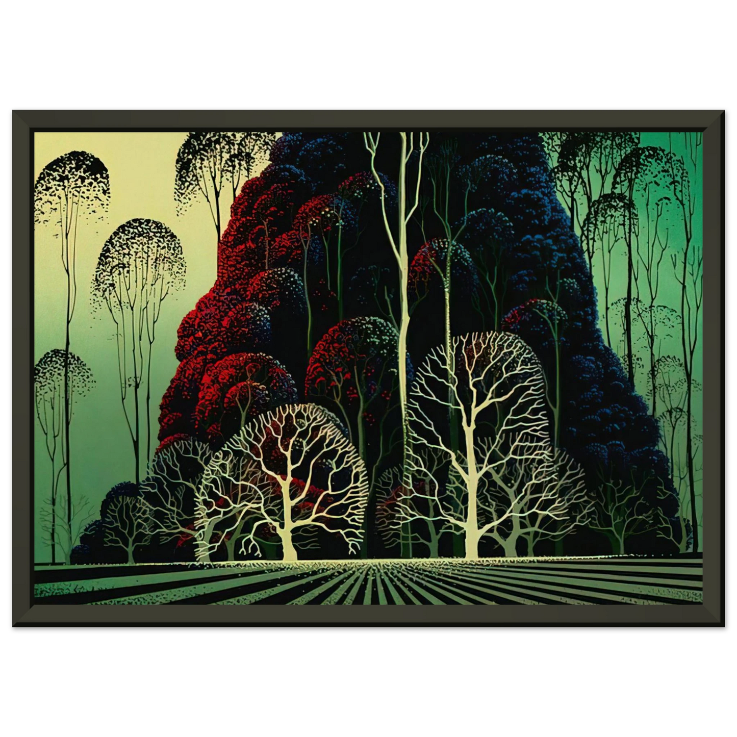 Eyvind Earle  Eucalyptus Forest Framed Art Print  - Aluminum Frame - 60x80 cm / 24x32 inches