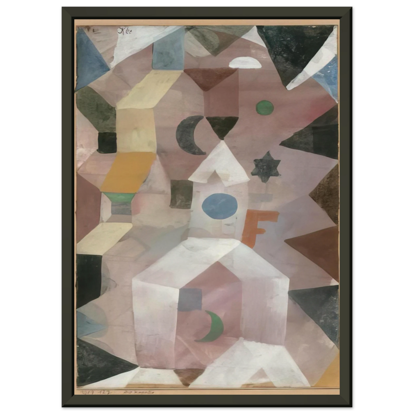 Paul Klee  THE CHAPEL 1917 Framed Art Print  - Aluminum Frame - 40x50 cm / 16x20 inches
