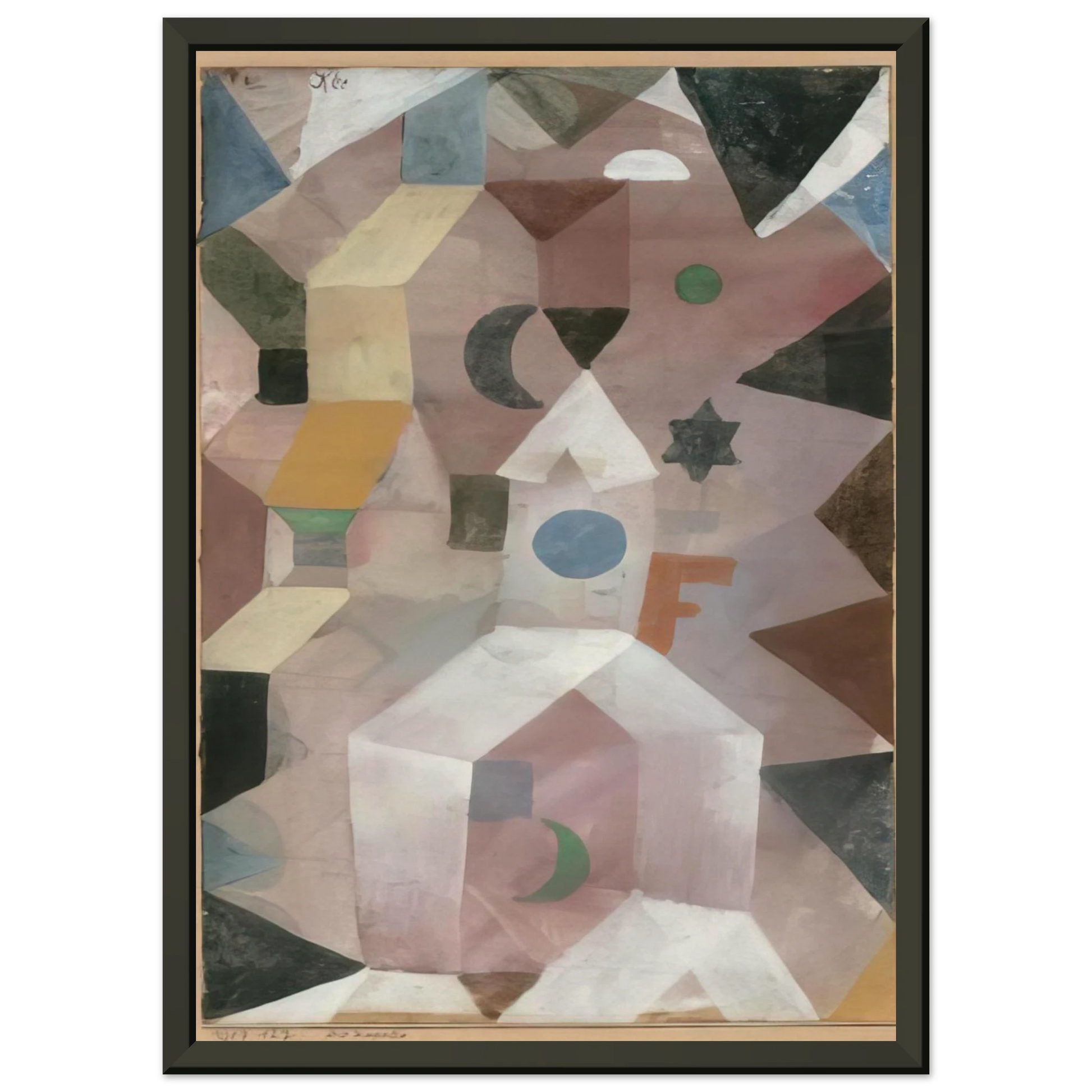 Paul Klee  THE CHAPEL 1917 Framed Art Print  - Aluminum Frame - 40x50 cm / 16x20 inches