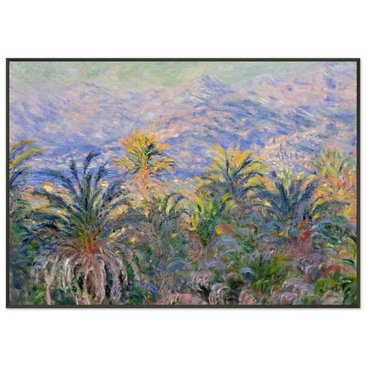 claude monet  Palm Trees at Bordighera Framed Art Print  - Aluminum Frame - 21x29.7 cm / 8x12"