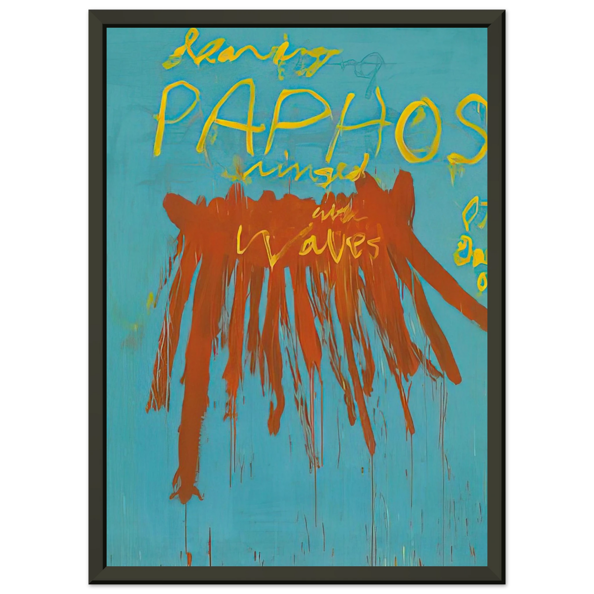 Cy Twombly  Leaving Paphos Ringed With Waves IV Framed Art Print  - Aluminum Frame - 40x50 cm / 16x20 inches