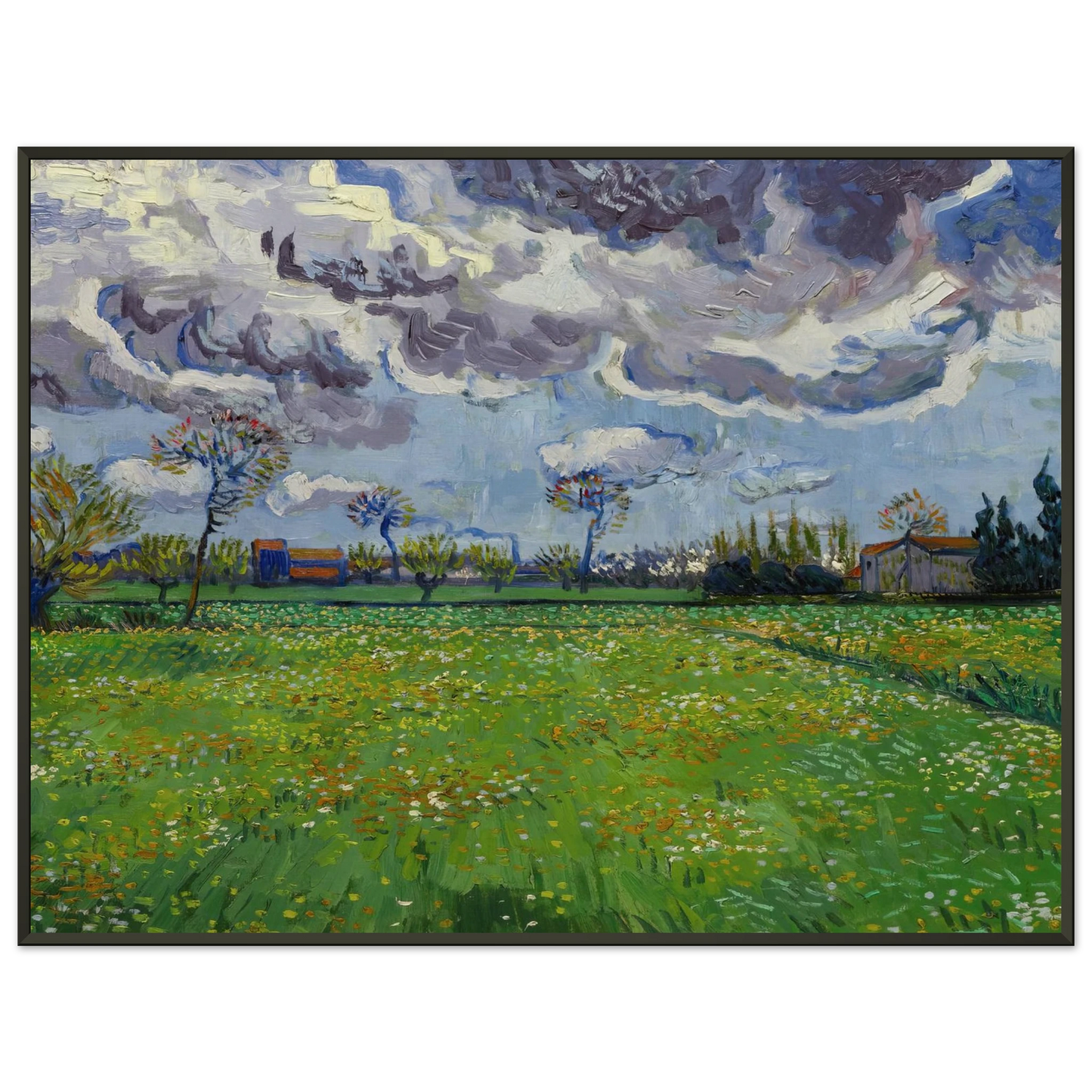 Vincent van Gogh  Landscape under a Stormy Sky Framed Art Print  - Aluminum Frame - 60x80 cm / 24x32 inches
