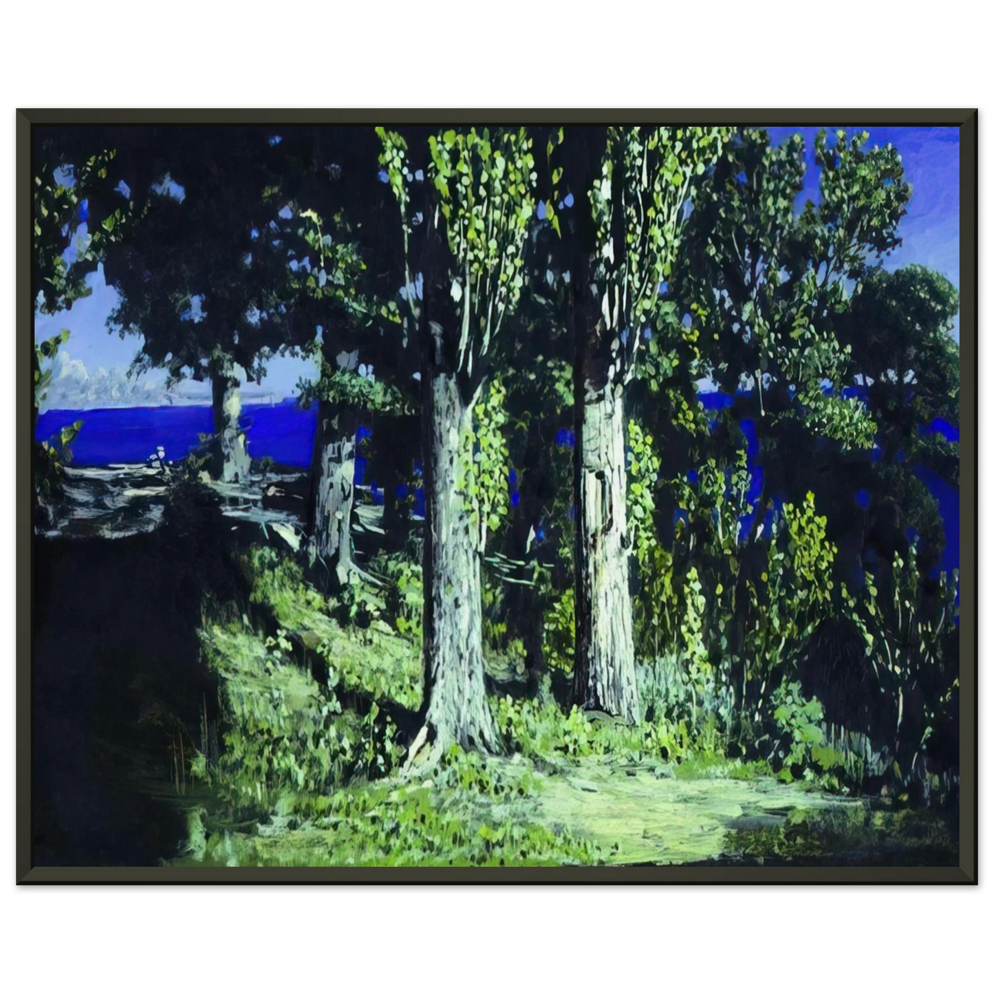 Arkhyp Kuindzhi  Cypresses on a Seashore The Crimea Framed Art Print  - Aluminum Frame - 60x80 cm / 24x32 inches