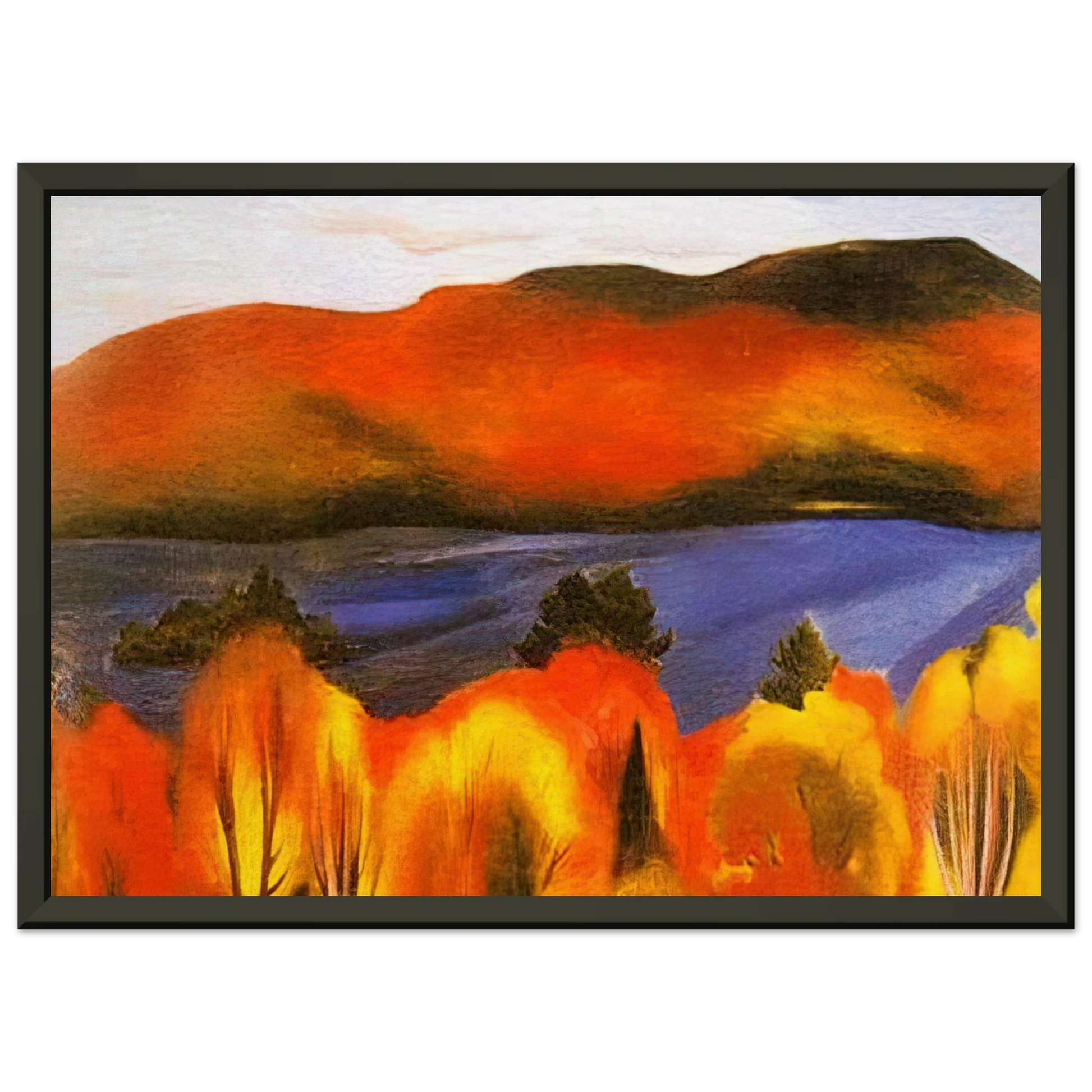 Georgia OKeeffe  Lake George Autumn Framed Art Print  - Aluminum Frame - 40x50 cm / 16x20 inches