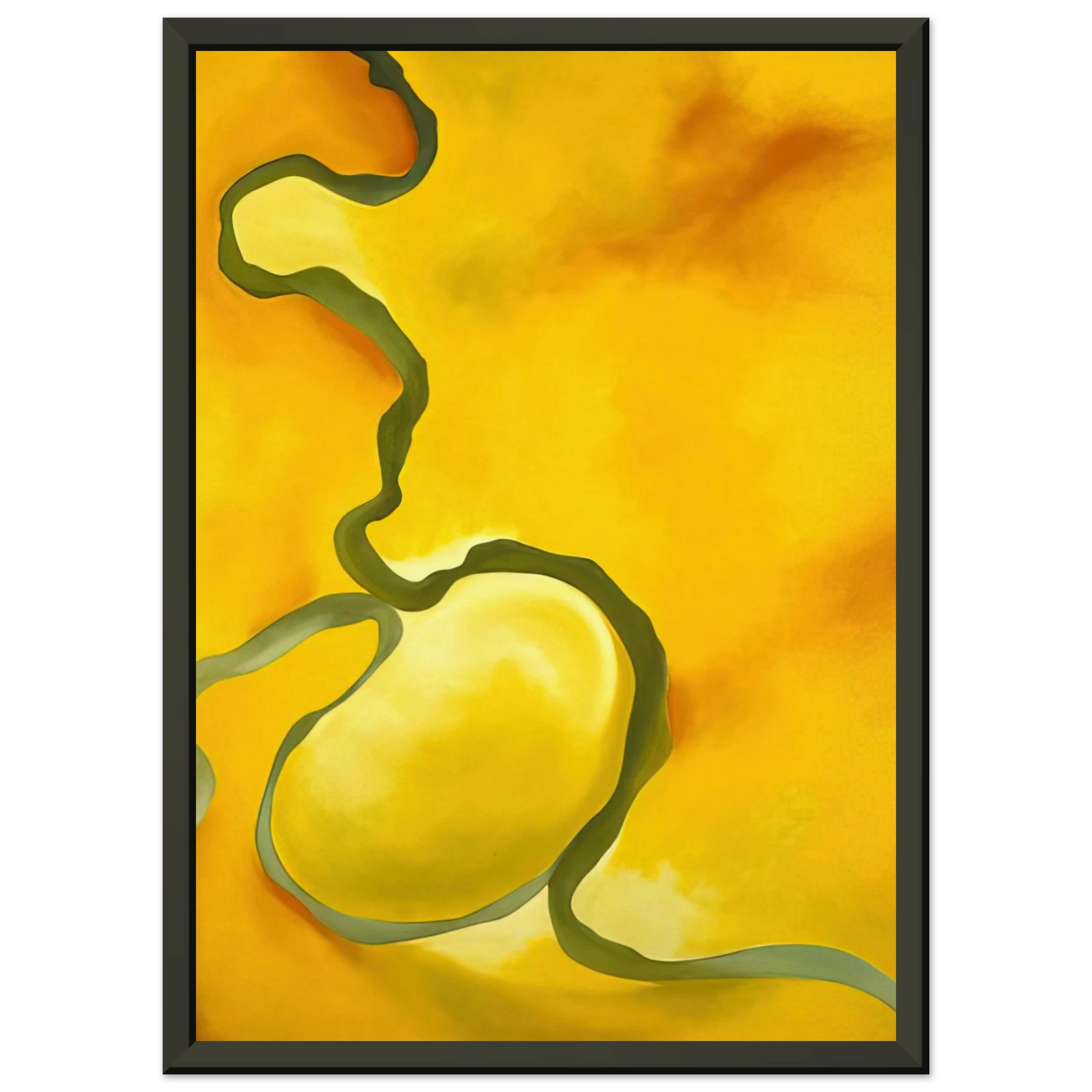 Georgia OKeeffe  Green Yellow and Orange Framed Art Print  - Aluminum Frame - 60x80 cm / 24x32 inches