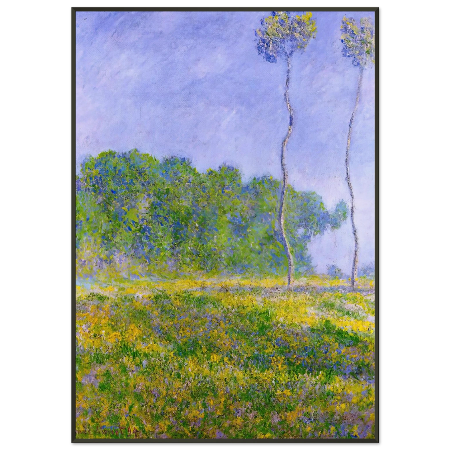 claude monet  Spring Landscape Framed Art Print  - Aluminum Frame - 21x29.7 cm / 8x12"