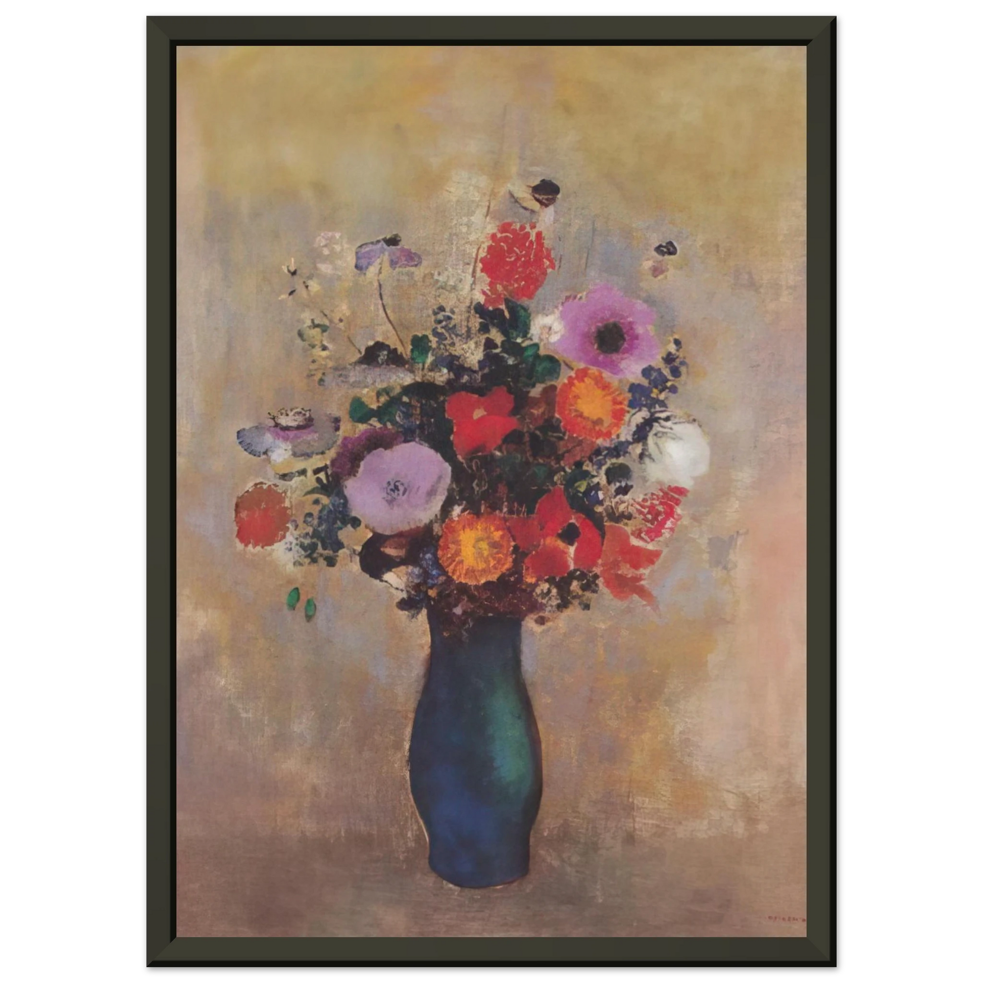Odilon Redon  WILDFLOWERS Framed Art Print  - Aluminum Frame - 60x80 cm / 24x32 inches