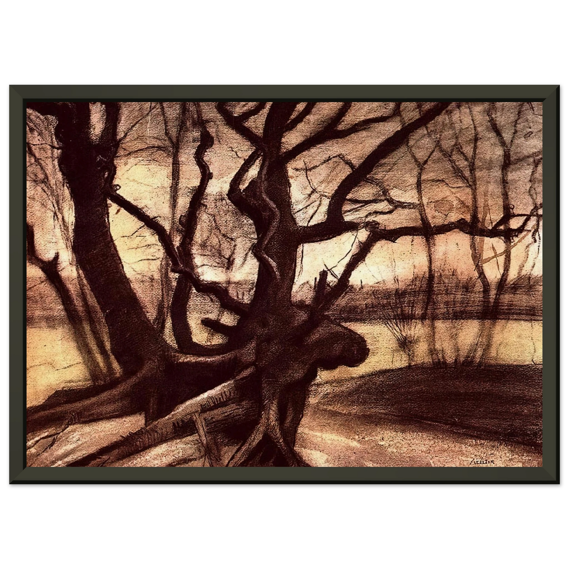 Vincent van Gogh  Study of a Tree Framed Art Print  - Aluminum Frame - 40x50 cm / 16x20 inches