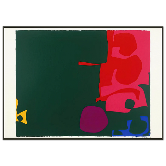 Patrick Heron  Interlocking Scarlet and Pink in Deep Green  1970 Framed Art Print  - Aluminum Frame - 21x29.7 cm / 8x12"